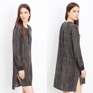 Vince Black and White Wavy Striped Dress 100% Silk